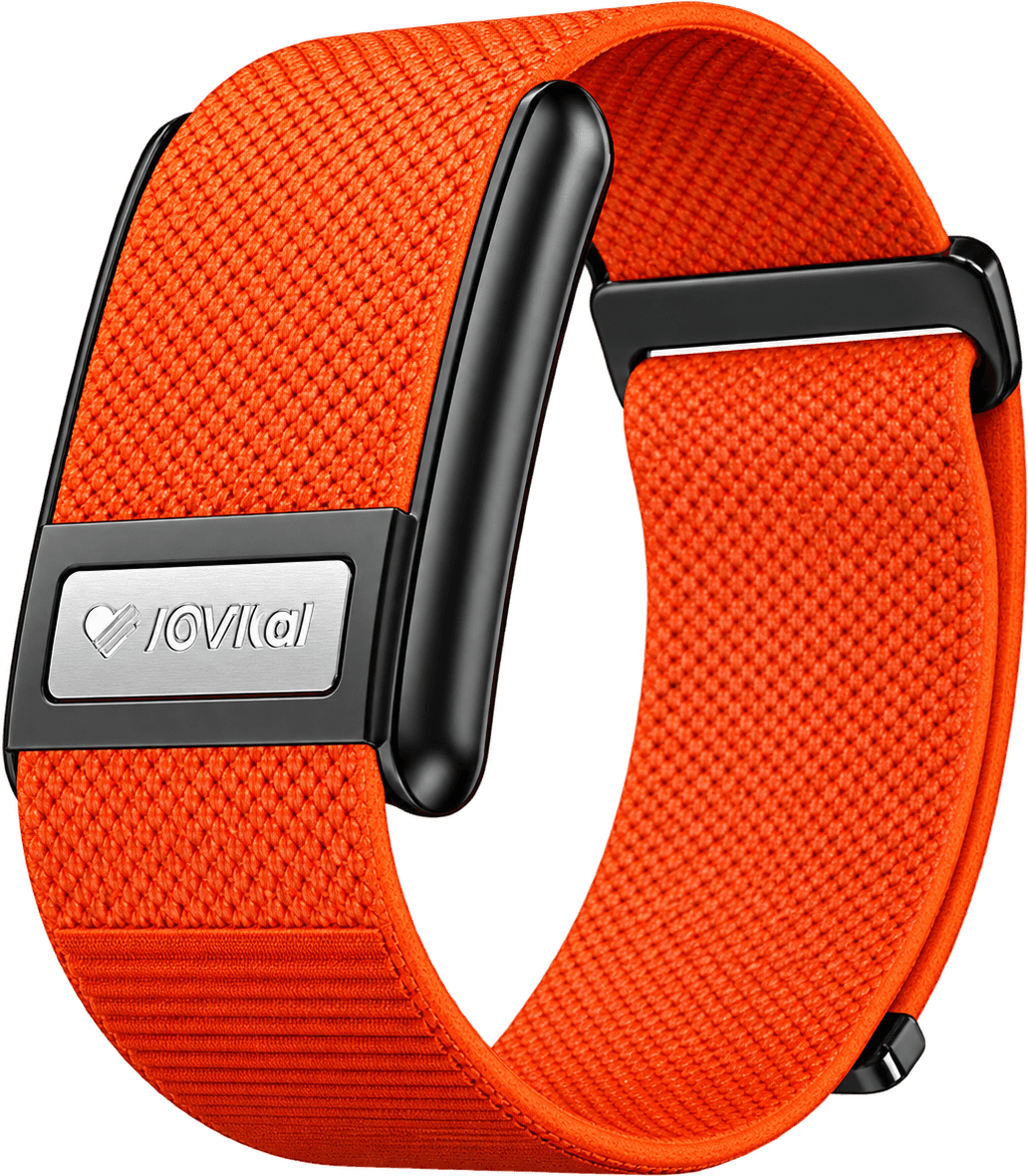 The Health Guard, an orange woven Healthsoft ECG wristband